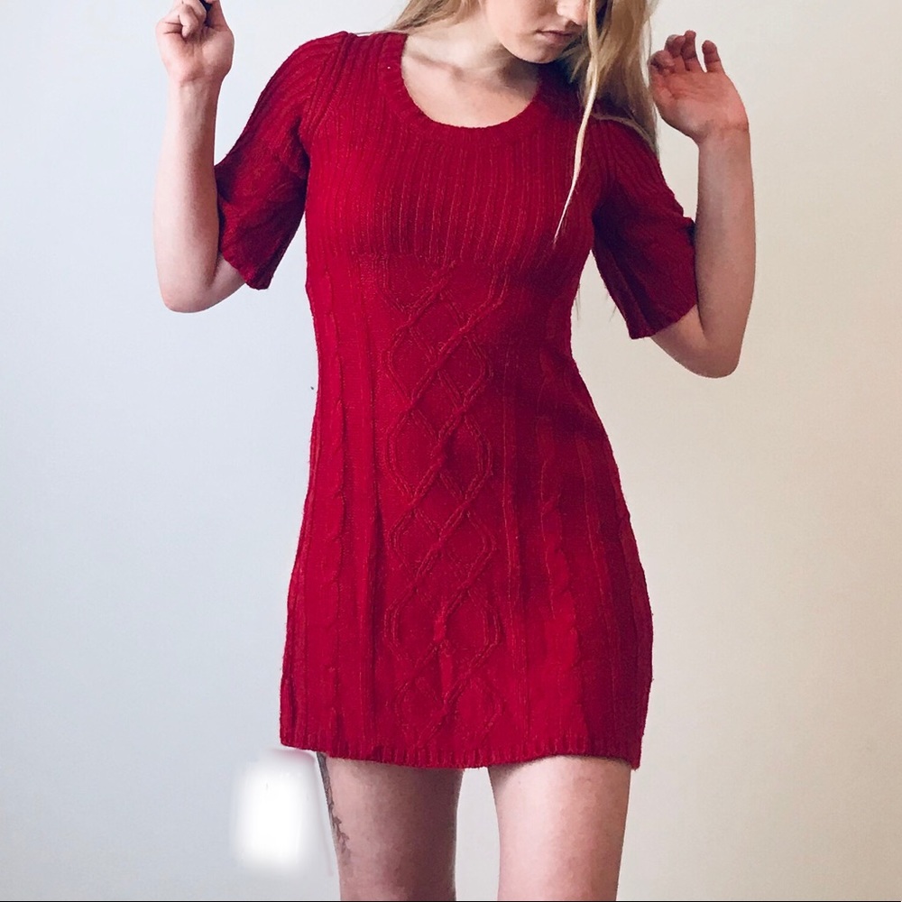 Red Sweater Dress (size small)